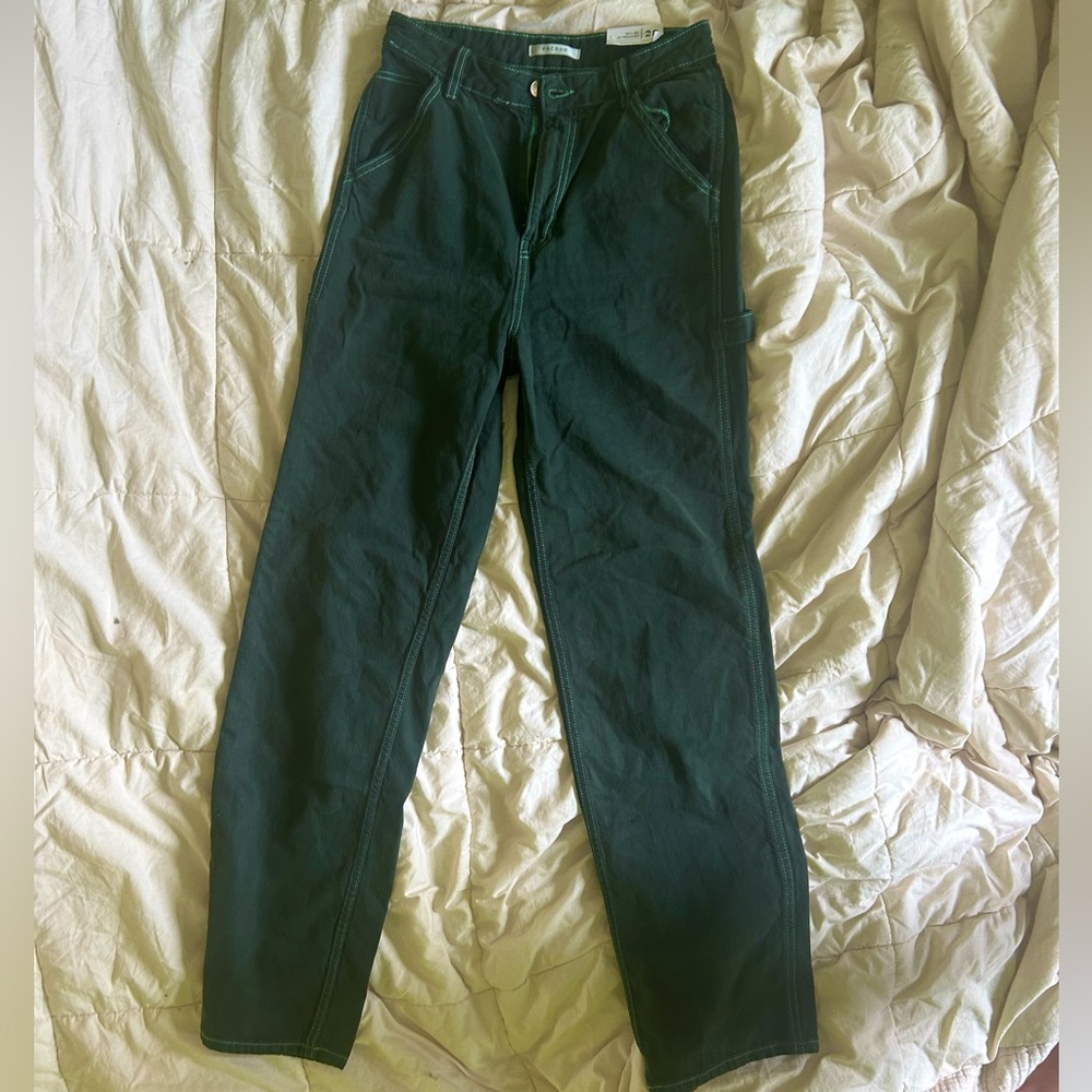PacSun Deep Green '90s Boyfriend Carpenter Pants - Size 28